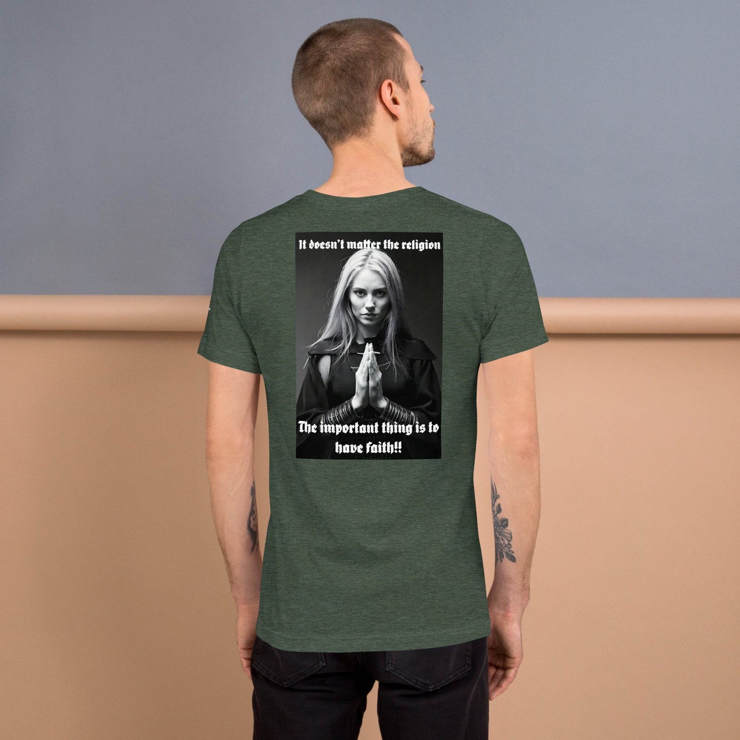 Unisex 100% combed and ring-spun cotton t-shirt Design #3 - Monk&Nun UnisexClothing