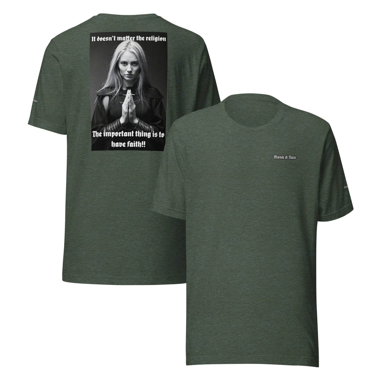 Unisex 100% combed and ring-spun cotton t-shirt Design #3 - Monk&Nun UnisexClothing