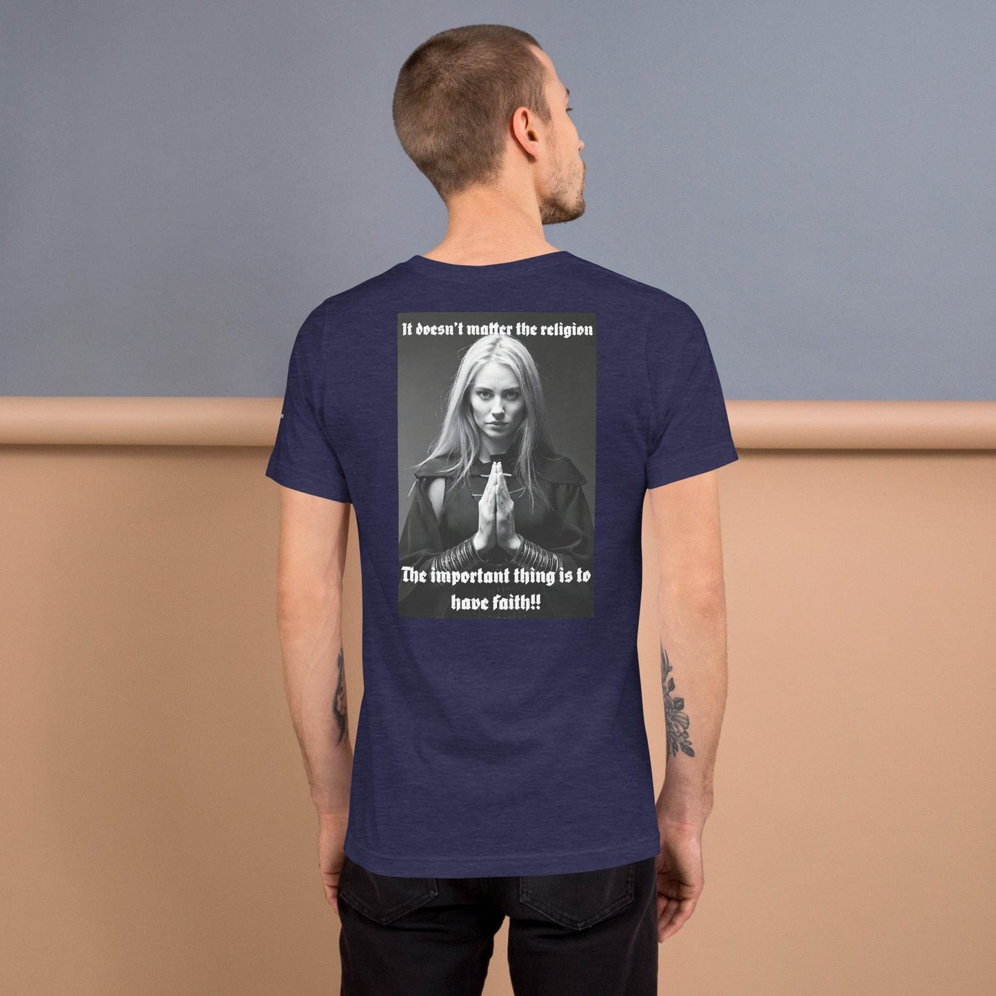 Unisex 100% combed and ring-spun cotton t-shirt Design #3 - Monk&Nun UnisexClothing
