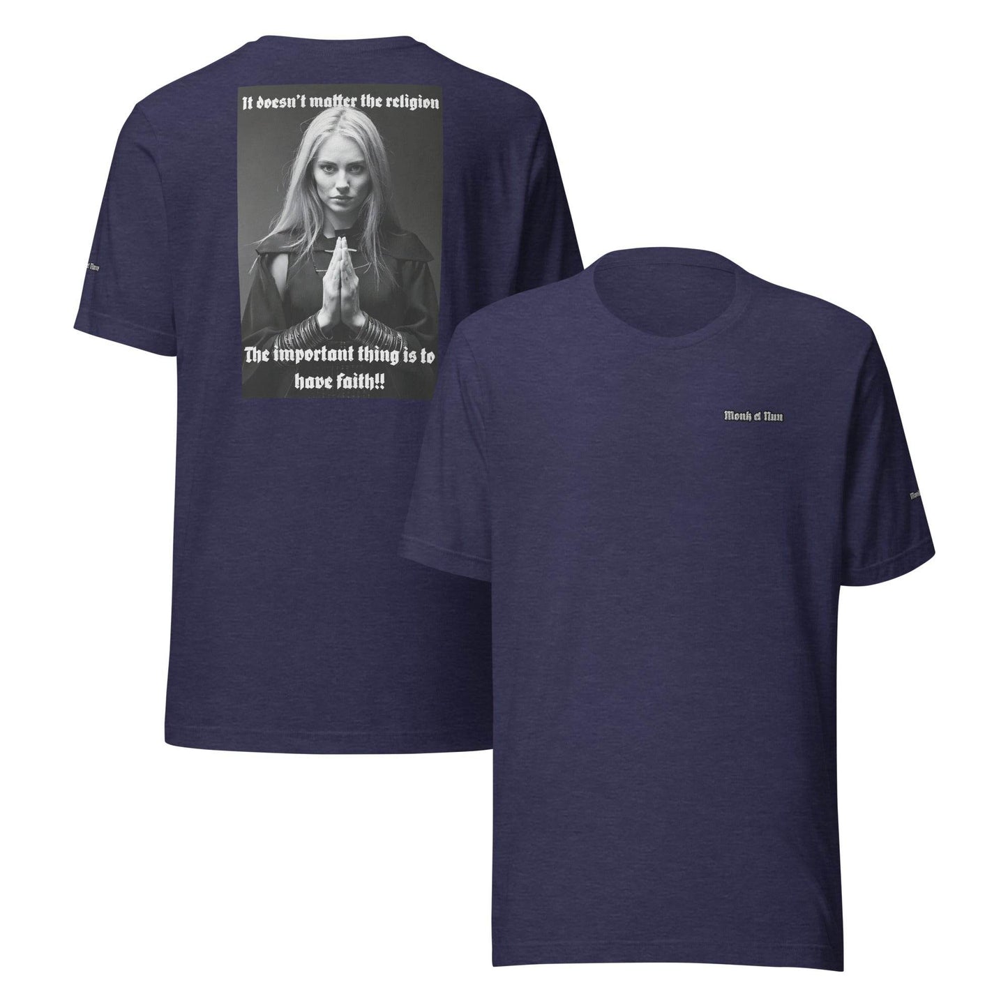 Unisex 100% combed and ring-spun cotton t-shirt Design #3 - Monk&Nun UnisexClothing