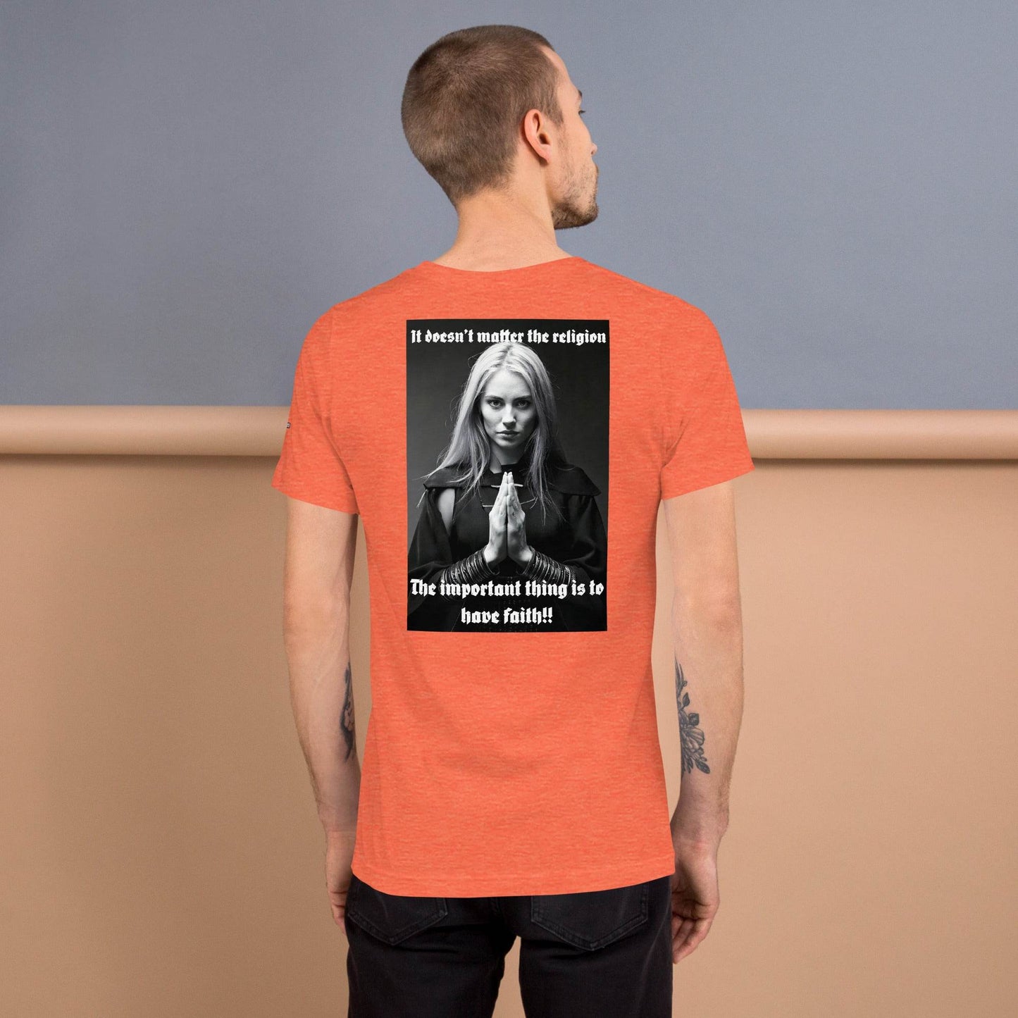 Unisex 100% combed and ring-spun cotton t-shirt Design #3 - Monk&Nun UnisexClothing