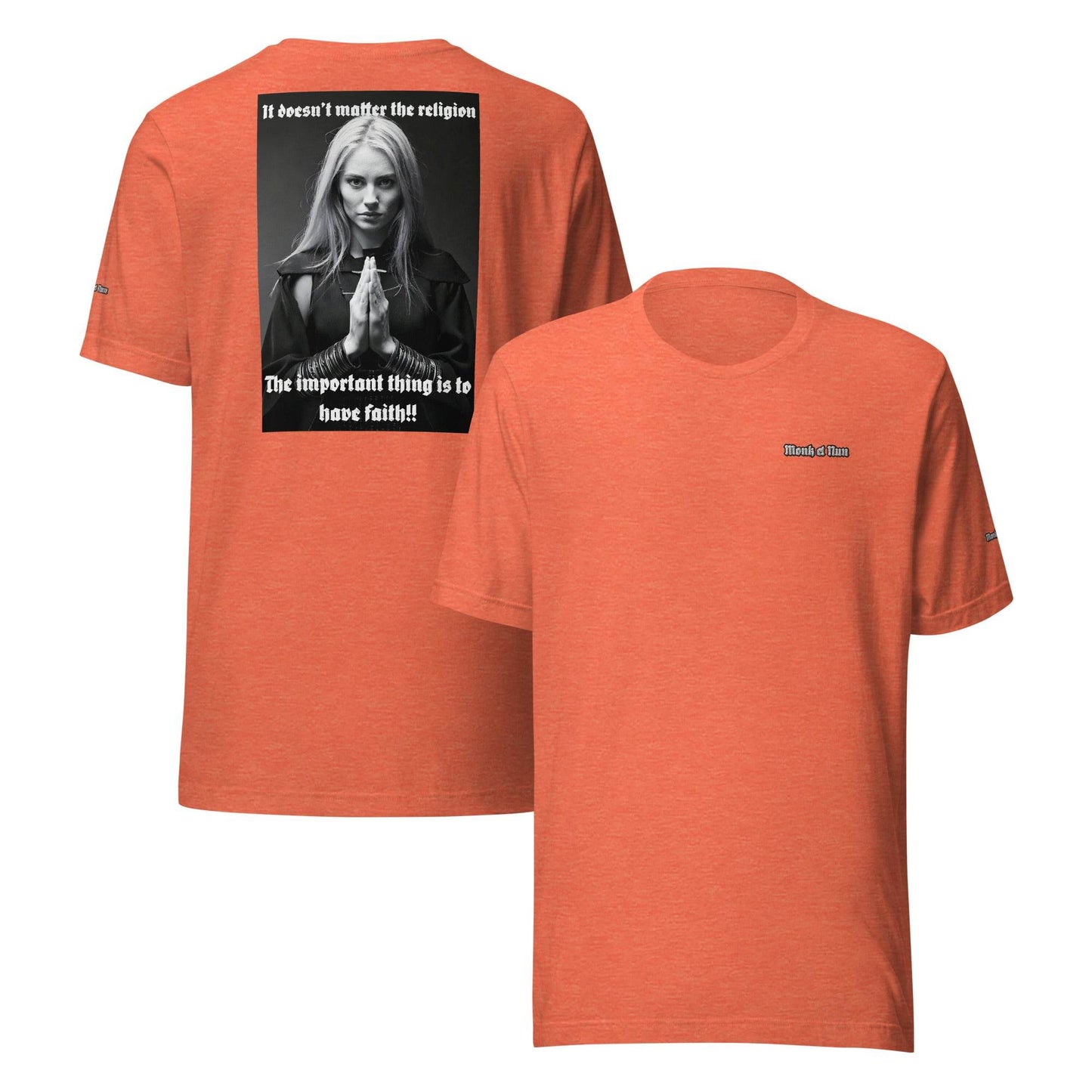 Unisex 100% combed and ring-spun cotton t-shirt Design #3 - Monk&Nun UnisexClothing