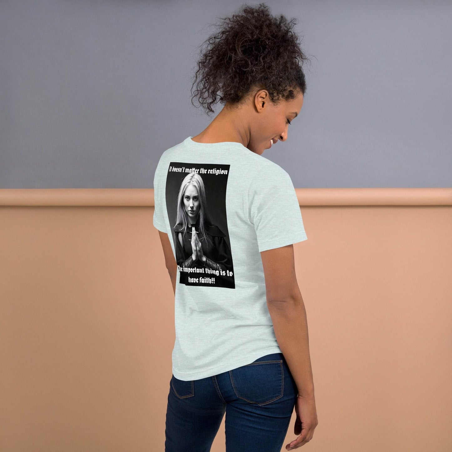 Unisex 100% combed and ring-spun cotton t-shirt Design #3 - Monk&Nun UnisexClothing
