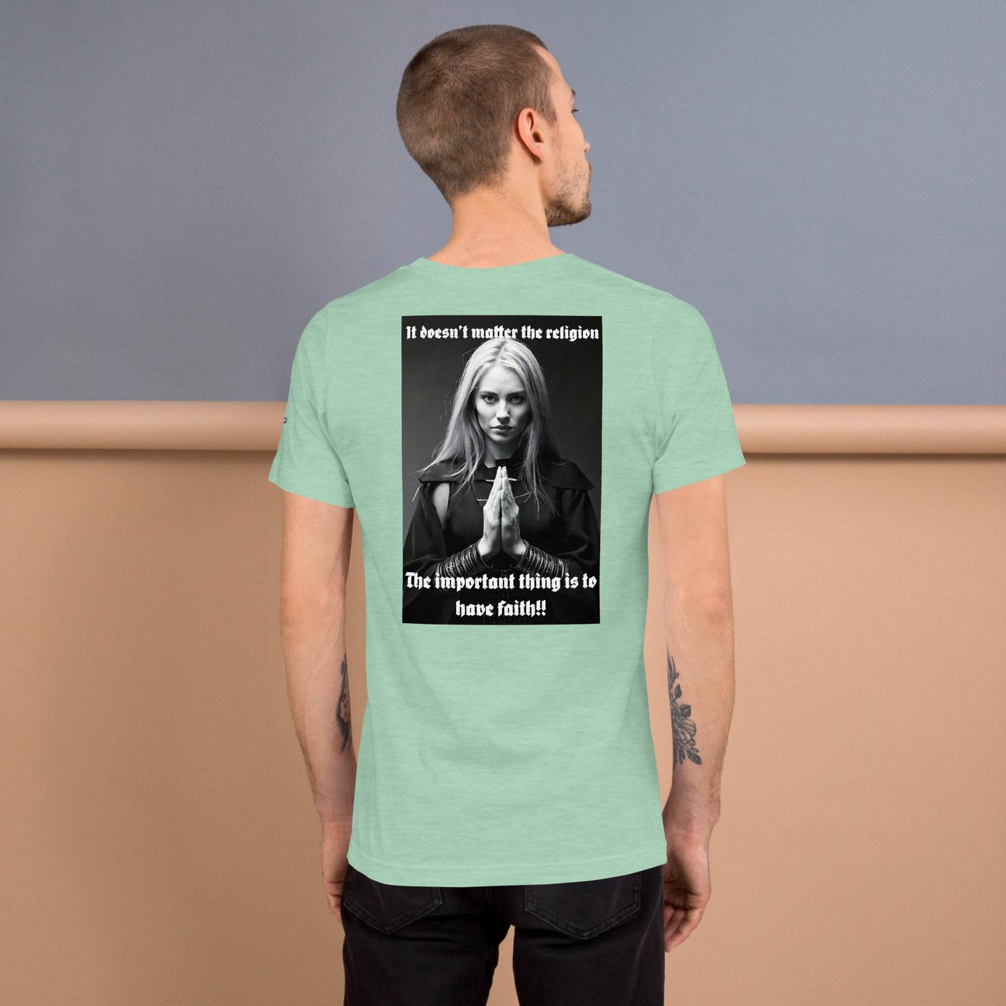 Unisex 100% combed and ring-spun cotton t-shirt Design #3 - Monk&Nun UnisexClothing