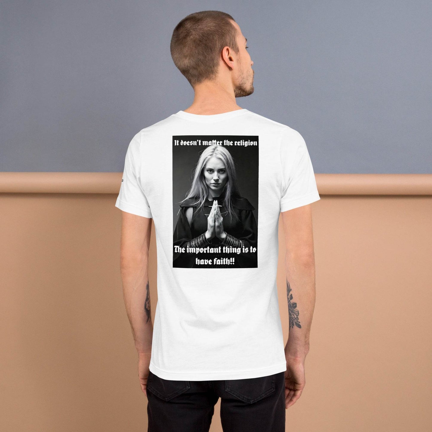 Unisex 100% combed and ring-spun cotton t-shirt Design #3 - Monk&Nun UnisexClothing