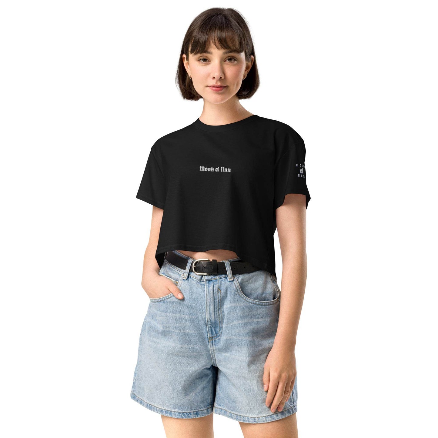 Women’s crop top t-shirt 100% cotton Design #1 - Monk&Nun UnisexClothing