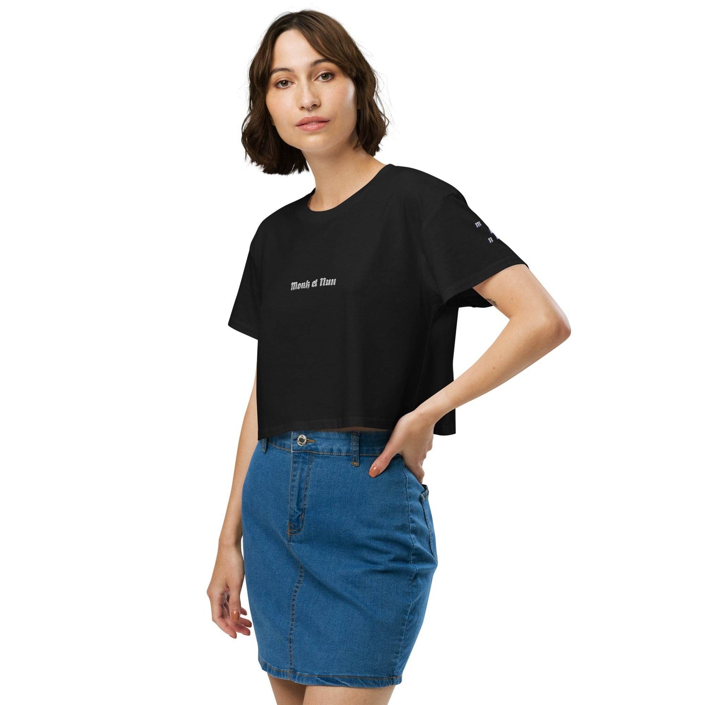 Women’s crop top t-shirt 100% cotton Design #14 - Monk&Nun UnisexClothing
