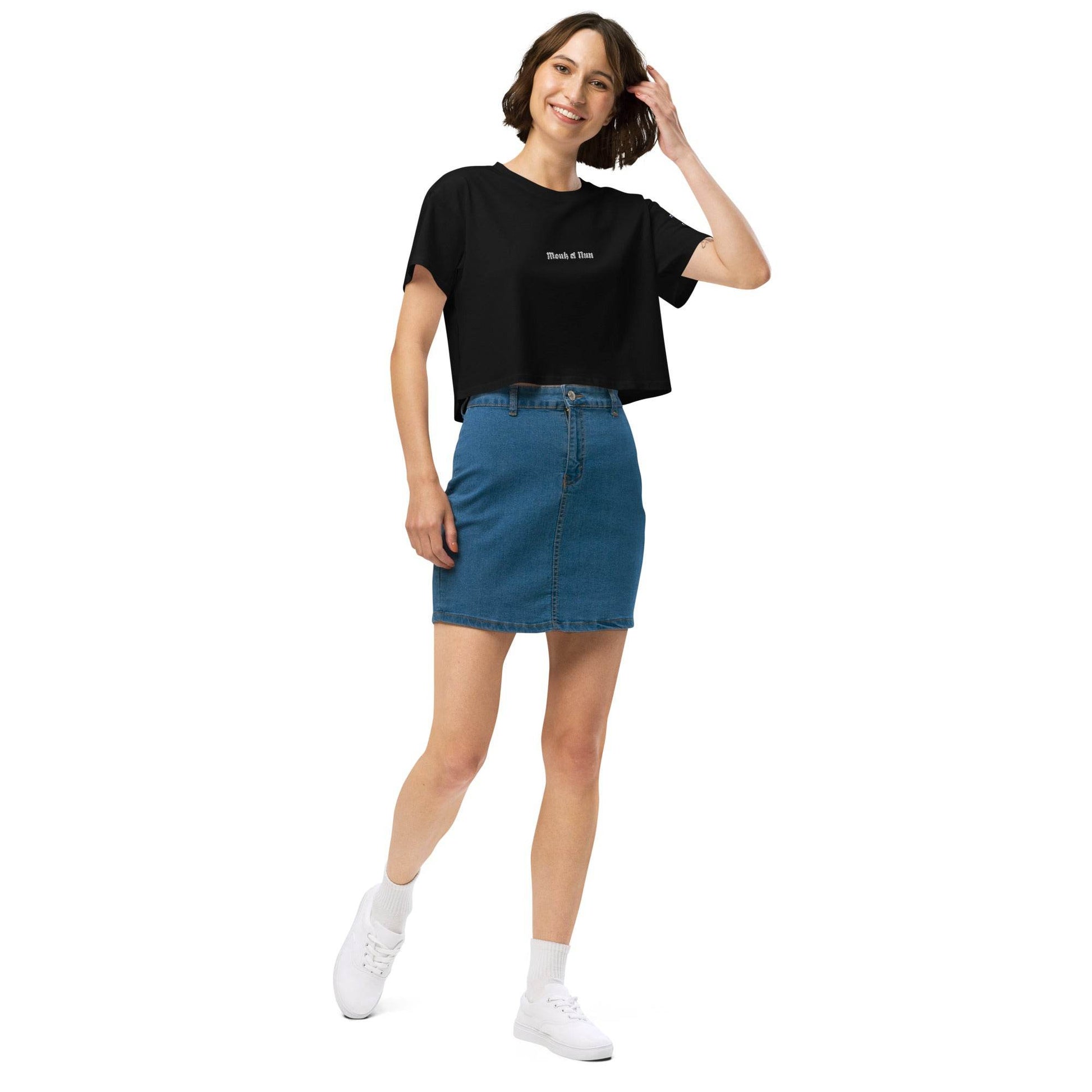 Women’s crop top t-shirt 100% cotton Design #1 - Monk&Nun UnisexClothing