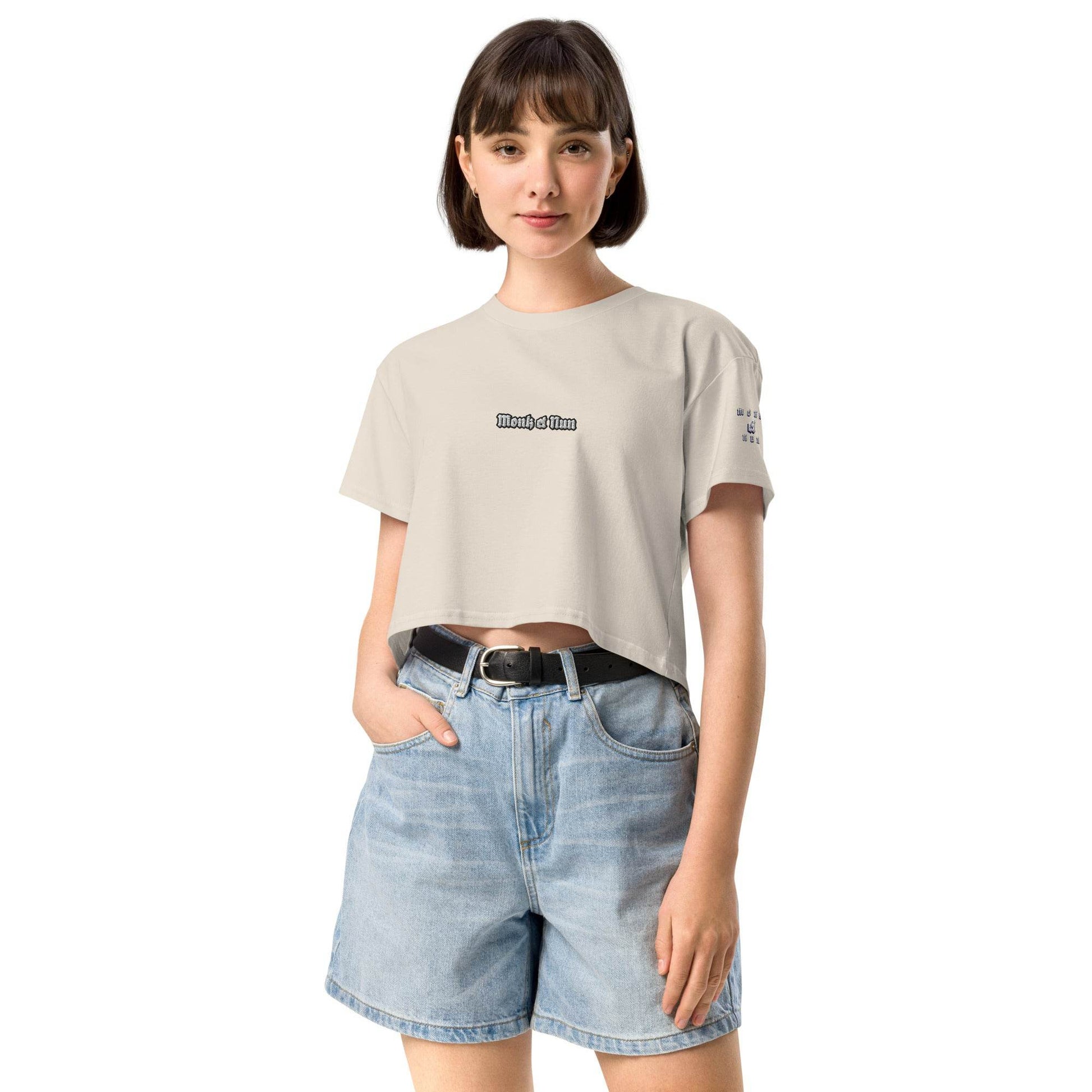Women’s crop top t-shirt 100% cotton Design #1 - Monk&Nun UnisexClothing