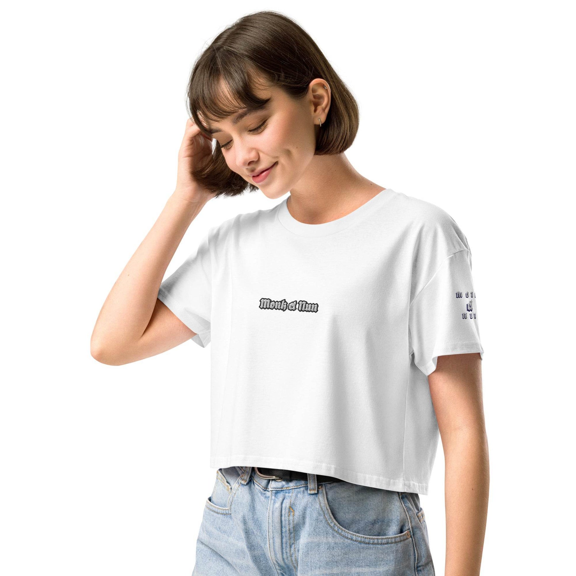 Women’s crop top t-shirt 100% cotton Design #1 - Monk&Nun UnisexClothing