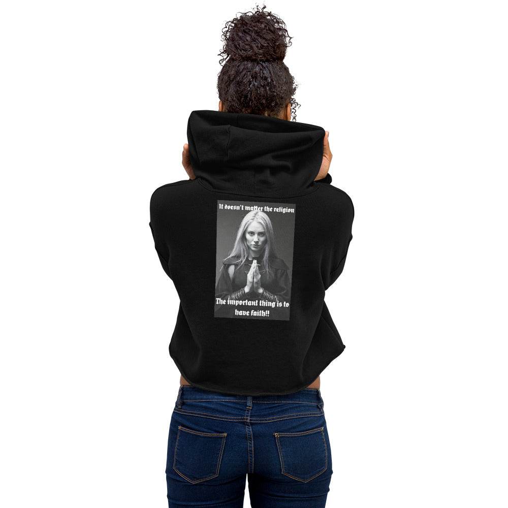 Women’s Crop 50% cotton Hoodie Design #3 - Monk&Nun UnisexClothing