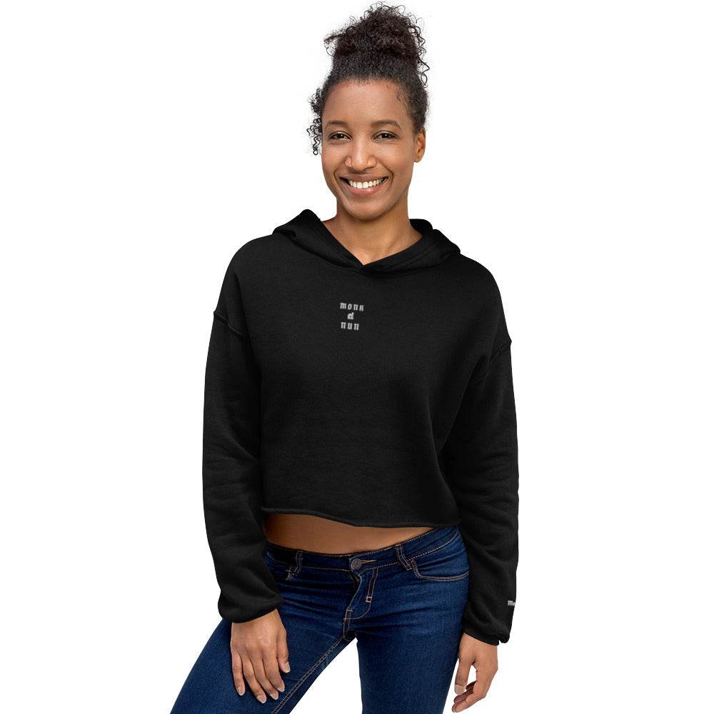 Women’s Crop 50% cotton Hoodie Design #3 - Monk&Nun UnisexClothing