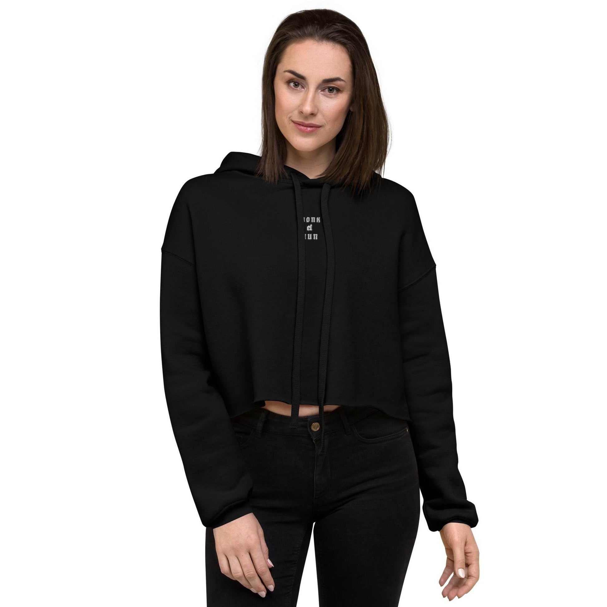 Women’s Crop 50% cotton Hoodie Design #3 - Monk&Nun UnisexClothing