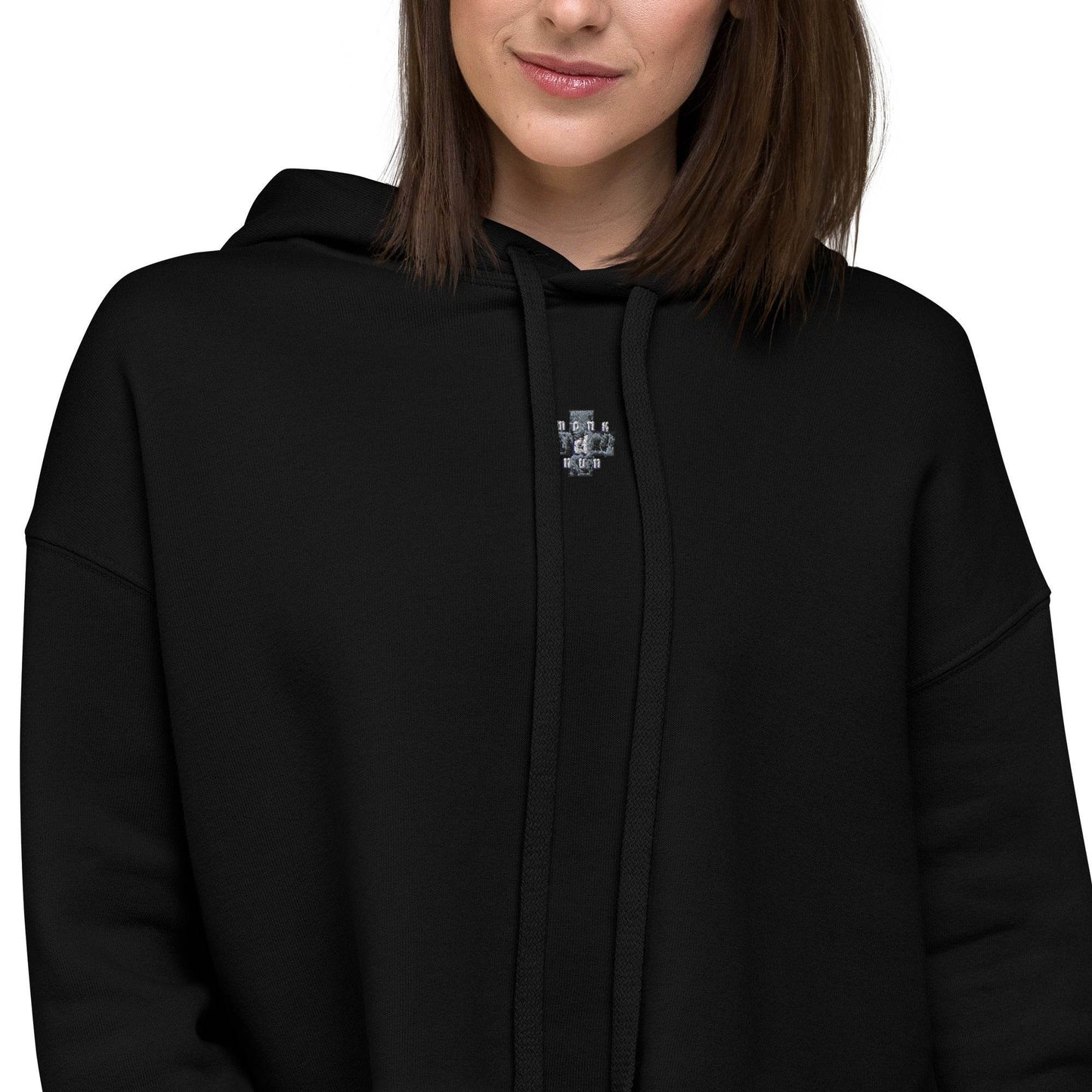 Women’s Crop 50% cotton Hoodie Always think positive - Monk&Nun UnisexClothing