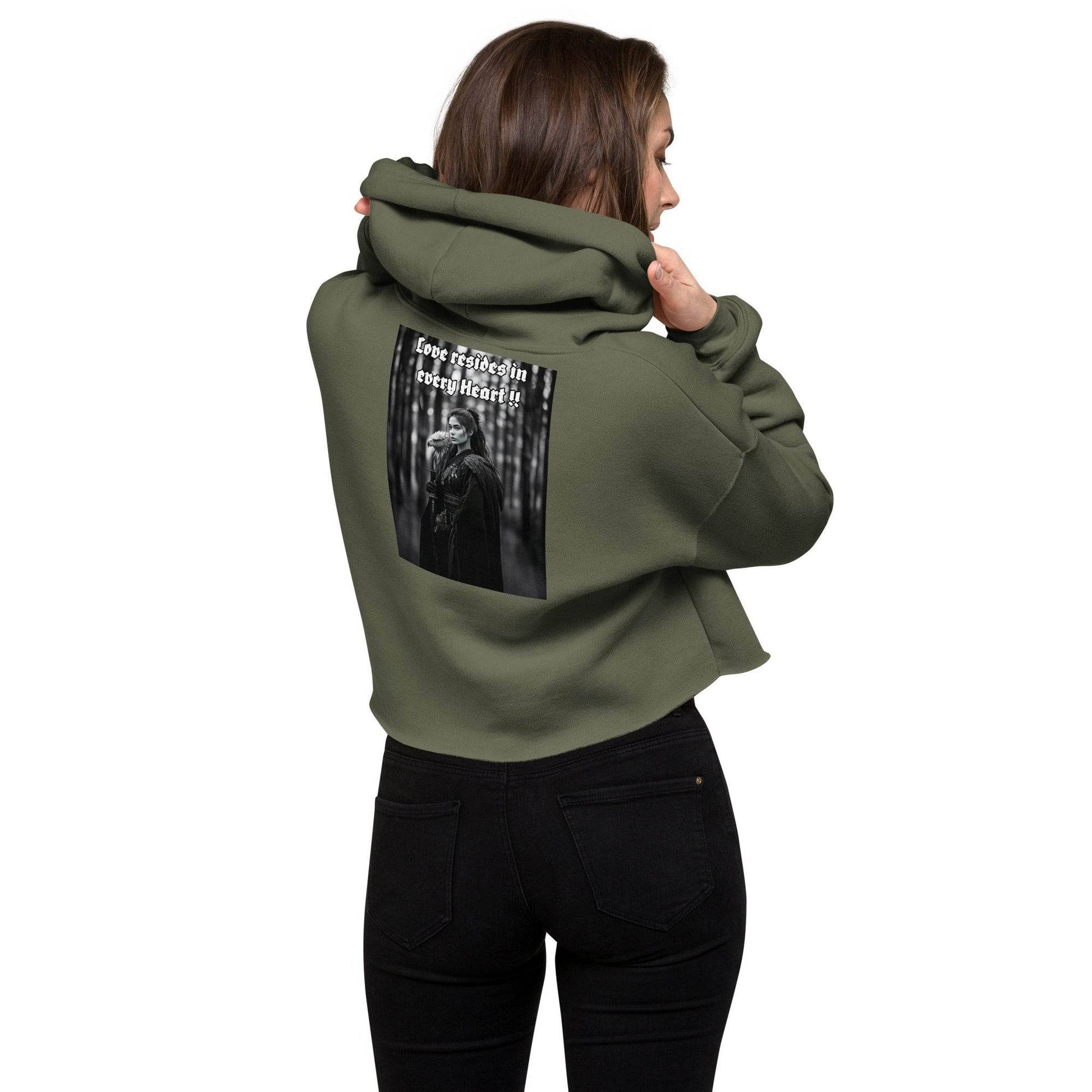 Women’s Crop 50% cotton Hoodie Design #1 - Monk&Nun UnisexClothing