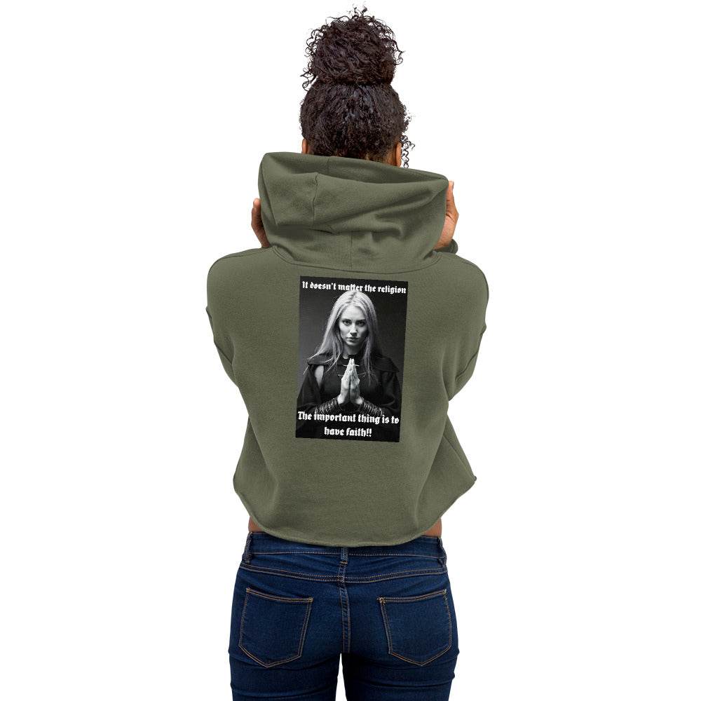 Women’s Crop 50% cotton Hoodie Design #3 - Monk&Nun UnisexClothing