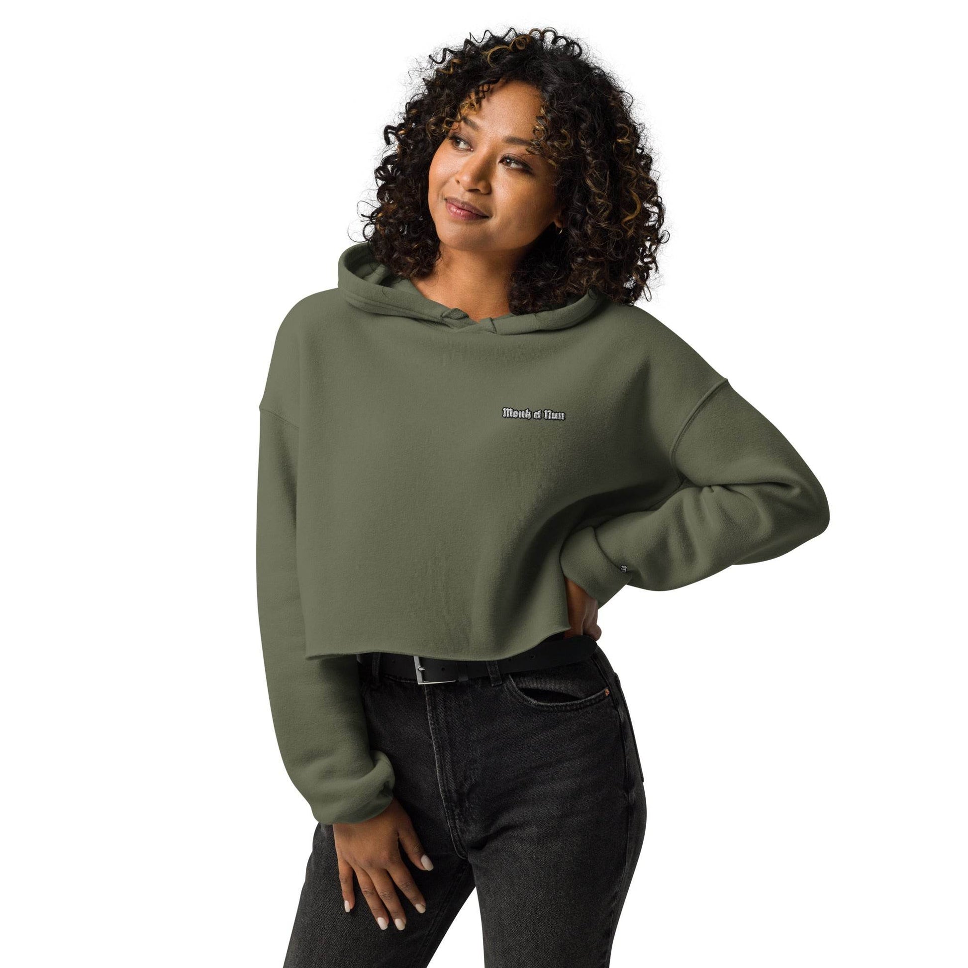 Women’s Crop 50% cotton Hoodie Logo - Monk&Nun UnisexClothing