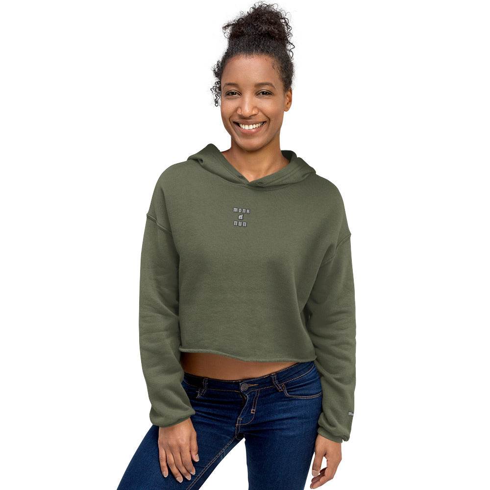 Women’s Crop 50% cotton Hoodie Design #3 - Monk&Nun UnisexClothing