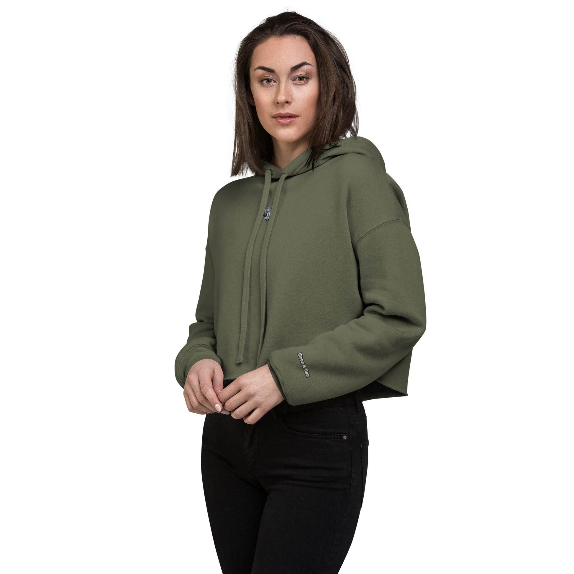 Women’s Crop 50% cotton Hoodie Always think positive - Monk&Nun UnisexClothing