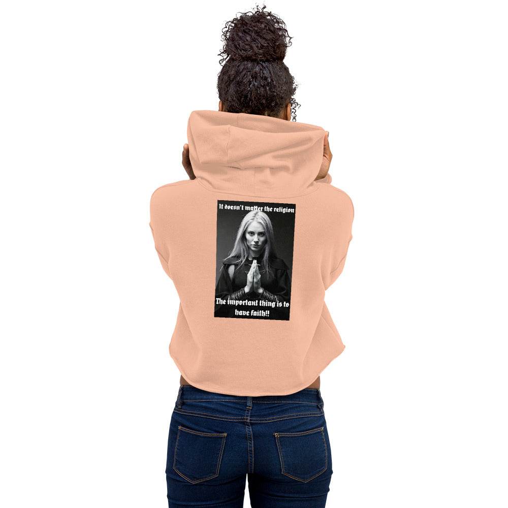Women’s Crop 50% cotton Hoodie Design #3 - Monk&Nun UnisexClothing