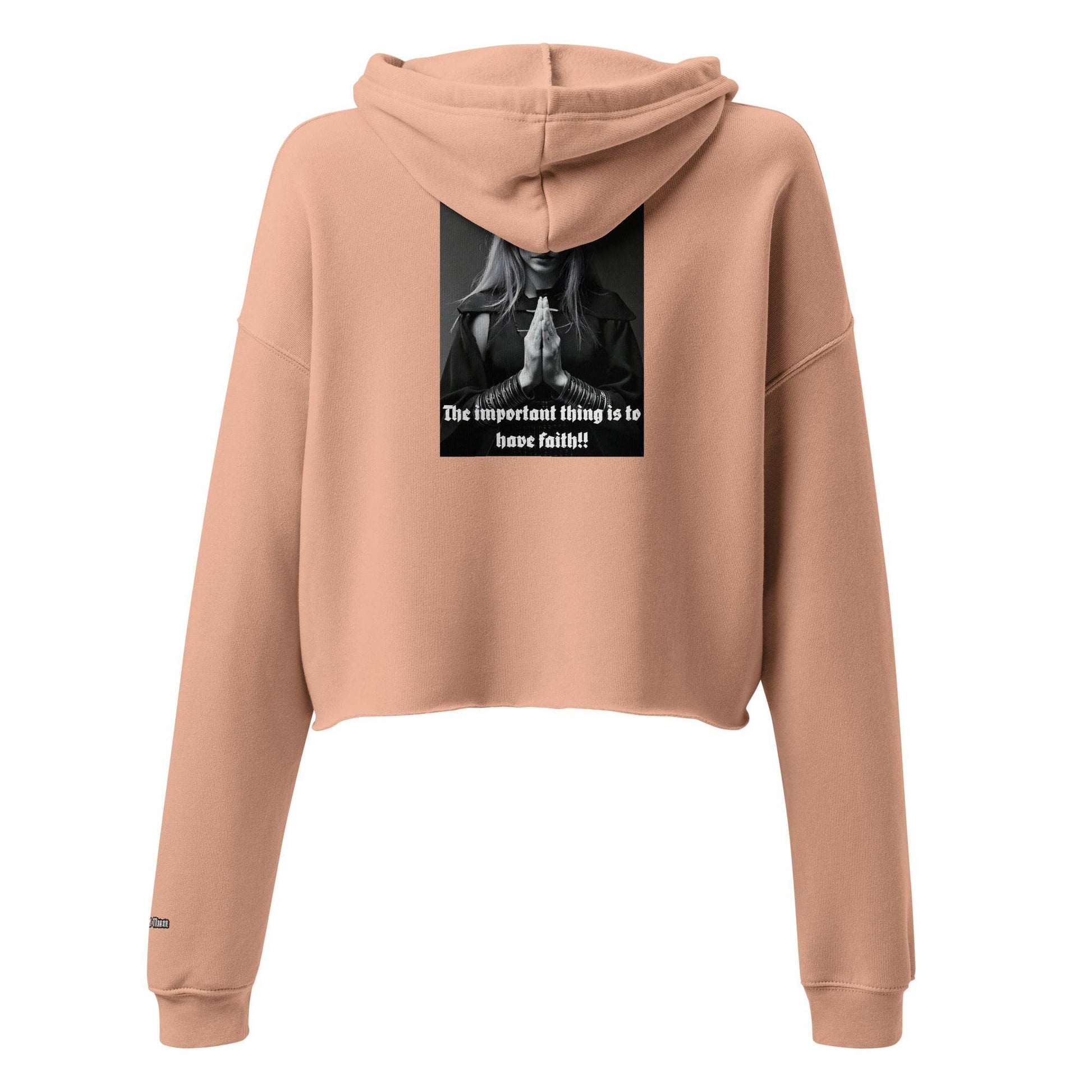 Women’s Crop 50% cotton Hoodie Design #3 - Monk&Nun UnisexClothing