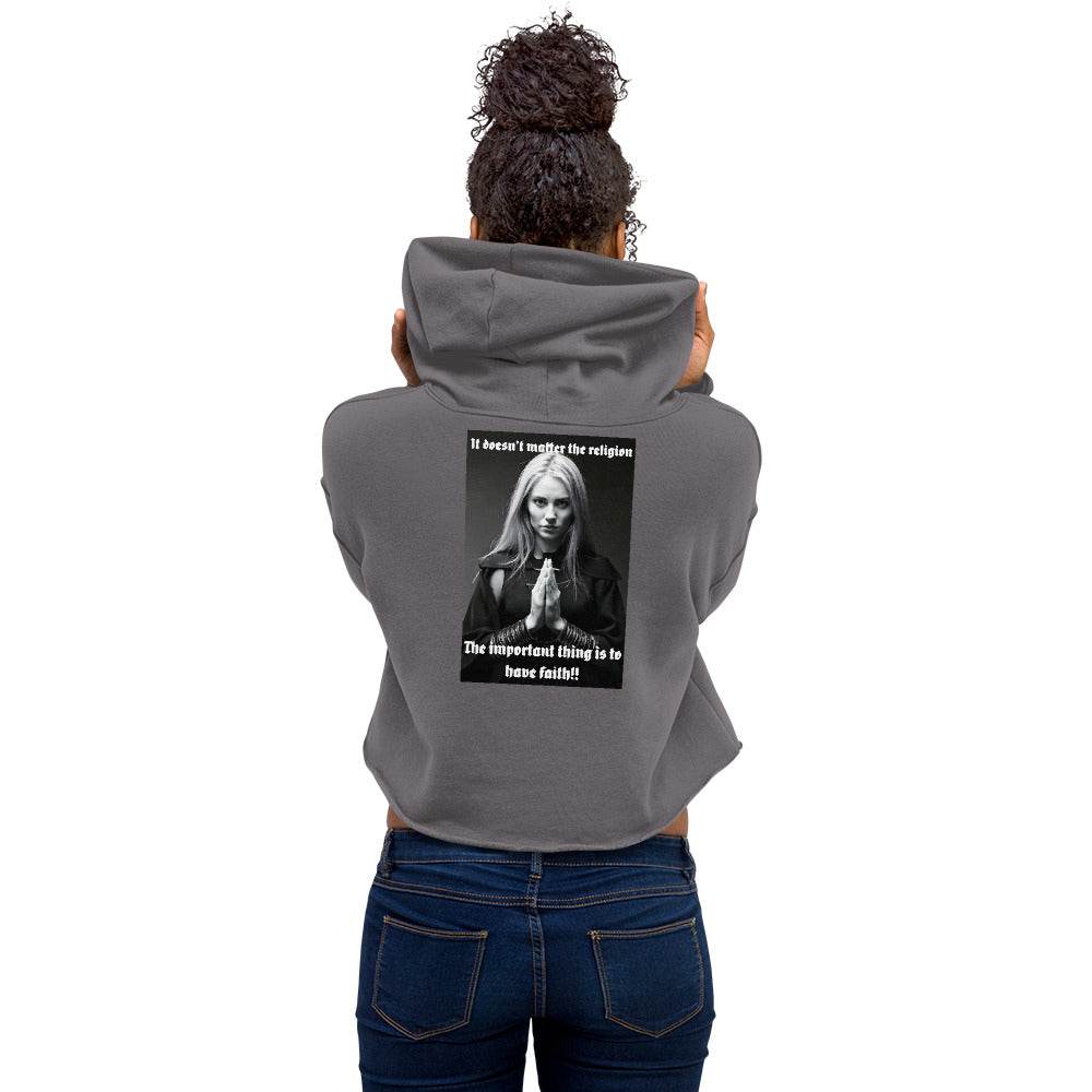 Women’s Crop 50% cotton Hoodie Design #3 - Monk&Nun UnisexClothing