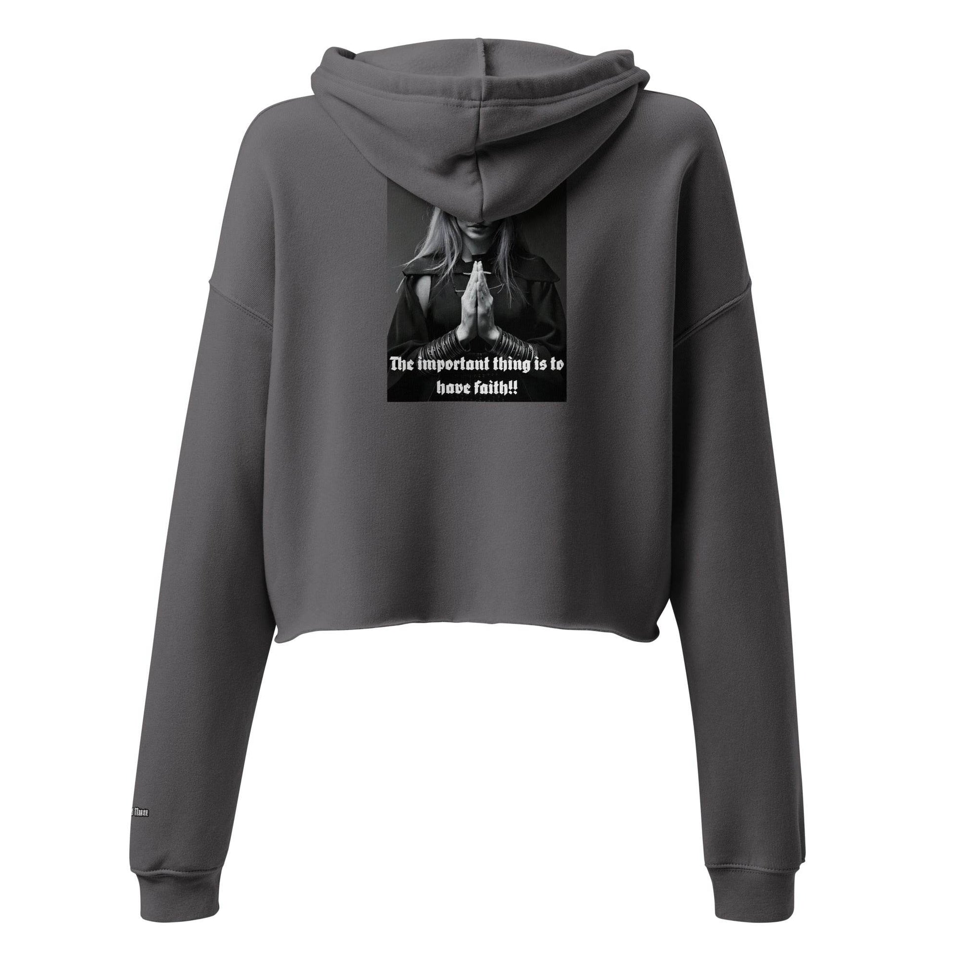 Women’s Crop 50% cotton Hoodie Design #3 - Monk&Nun UnisexClothing