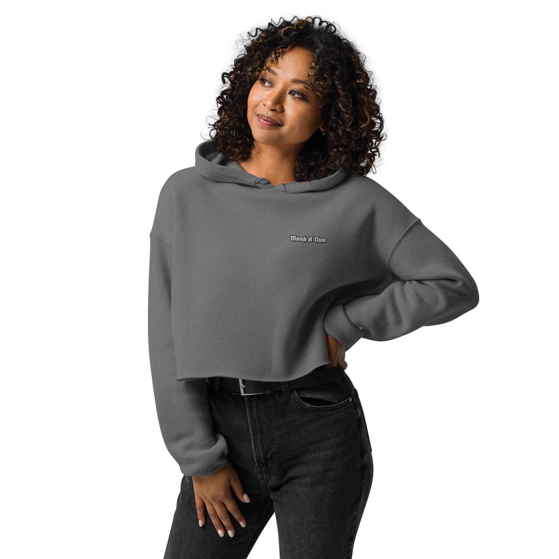Women’s Crop 50% cotton Hoodie Logo - Monk&Nun UnisexClothing