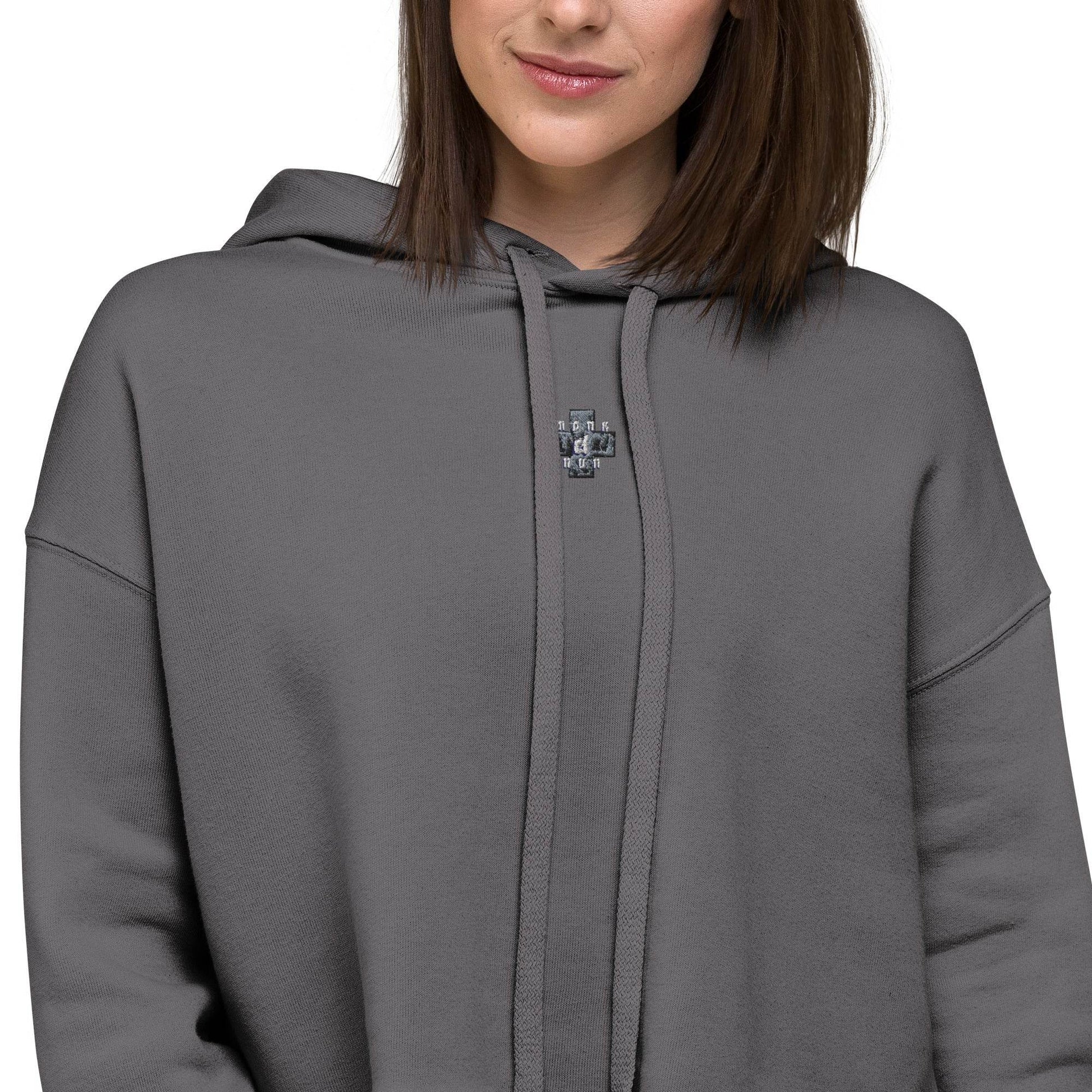 Women’s Crop 50% cotton Hoodie Always think positive - Monk&Nun UnisexClothing